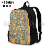 Vintage Oushak Rug Print Outdoor Hiking Backpack