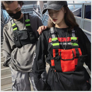 Tactical Shoulder Bags Chest Rig Hip Hop Streetwear Waist Packs Waistcoat