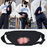 Canvas Love Print Waist Bag Unisex Sport Chest Pack