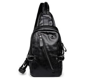 Men's High Style PU Leather Chest Bag Solid Shoulder Bag