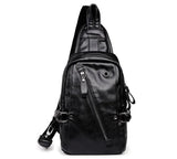 Men's High Style PU Leather Chest Bag Solid Shoulder Bag