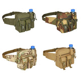 Tactical Waist Pack with Water Bottle Holder Waterproof 800D Belt Bum Bag