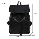 Vintage PU Leather Backpack for School Travel Laptop