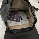Vintage PU Leather Backpack for School Travel Laptop