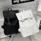Vintage PU Leather Backpack for School Travel Laptop