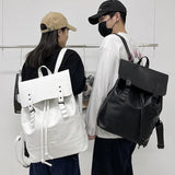 Vintage PU Leather Backpack for School Travel Laptop