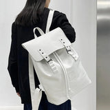 Vintage PU Leather Backpack for School Travel Laptop