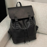 Vintage PU Leather Backpack for School Travel Laptop