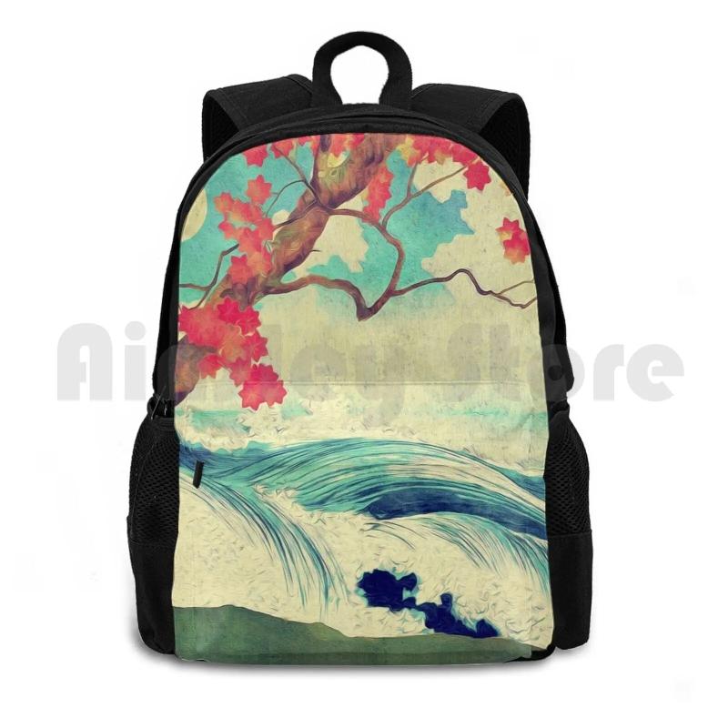 Outdoor Hiking Backpack Waterproof Camping Travel Ocean Shore