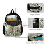 Hummingbirds Outdoor Hiking Backpack Tropical Palm Leaves Green