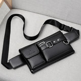 Cow Leather Waist Bag For Men Travel Waist Pack Vintage Small Fanny Pack
