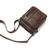 Cowhide Men's Small Satchel Leather Shoulder Mini Phone Bag