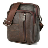 Cowhide Men's Small Satchel Leather Shoulder Mini Phone Bag