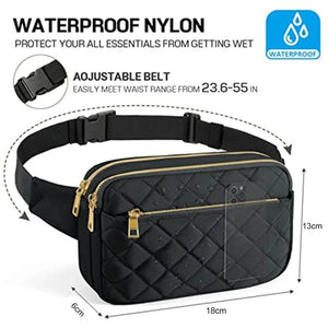 Crossbody Bag Multi-Pockets Rhombus Pattern Adjustable Belts Fanny Packs