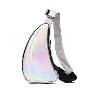 Unisex Chest Bag Waterproof PVC Laser Hard Shell Cross-Body Pack