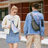 Unisex Chest Bag Waterproof PVC Laser Hard Shell Cross-Body Pack