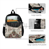 Vintage World Map Backpack Waterproof Camping Travel