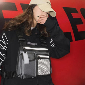 Hip-Hop Men Chest Rig Bag Man Reflective Functional Vest Pack