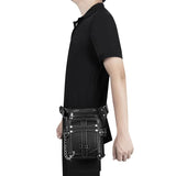 Men's PU Leather Gothic Waist Bag Steampunk Travel Bag