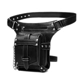 Men's PU Leather Gothic Waist Bag Steampunk Travel Bag