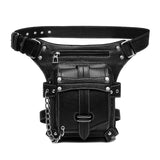 Men's PU Leather Gothic Waist Bag Steampunk Travel Bag