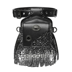 Men's PU Leather Gothic Waist Bag Steampunk Travel Bag