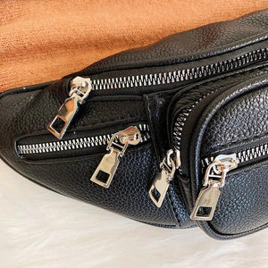 Women Chest Bag Pu Leather Shoulder Crossbody Handbag