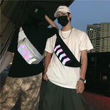 Unisex Tide Couple Shoulder Crossbody Bag Reflective Dead Fly Hip Hop Street Wai