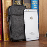 Men Leather Cell Phone Case Cigarette Belt Fanny Bag Waist Pack