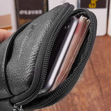 Men Leather Cell Phone Case Cigarette Belt Fanny Bag Waist Pack