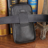 Men Leather Cell Phone Case Cigarette Belt Fanny Bag Waist Pack