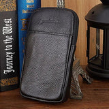 Men Leather Cell Phone Case Cigarette Belt Fanny Bag Waist Pack