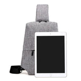 Dxyizu Nylon Mens Chest Bag Travel Crossbody Shoulder Casual Dark Gray