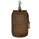 Men's Real Leather Waist Bag Hook Belt Pack Cigarette Phone Pouch