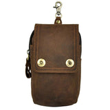 Men's Real Leather Waist Bag Hook Belt Pack Cigarette Phone Pouch
