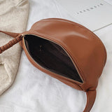 Wine Red Wide Single Strap Half Moon Chestbag