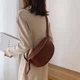 Wine Red Wide Single Strap Half Moon Chestbag