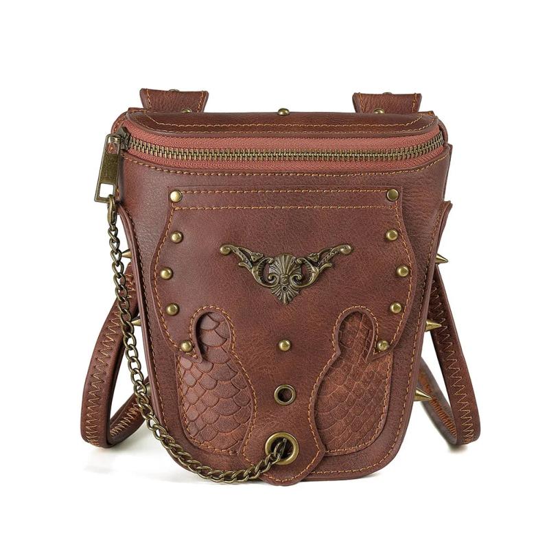 Snake Pattern Single Shoulder Messenger Bag with Rivet Chain