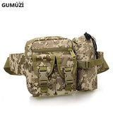 Men Waist Packs Canvas Multifunction Mobile Phone Water Cup Tactical Bags