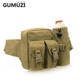 Men Waist Packs Canvas Multifunction Mobile Phone Water Cup Tactical Bags