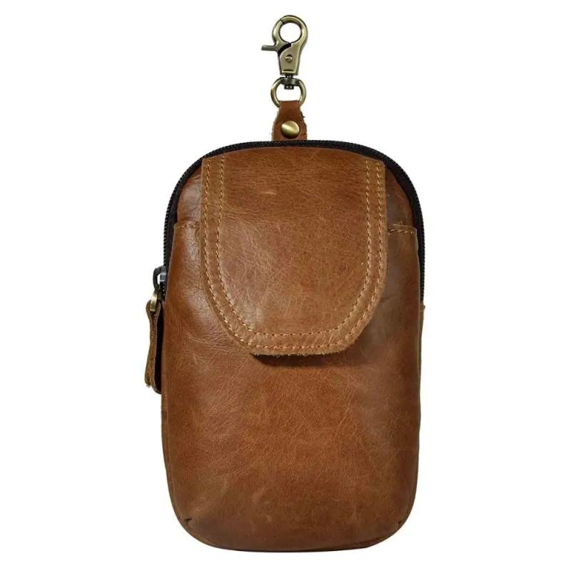 Small Leather Waist Pack Belt Bag Phone Pouch