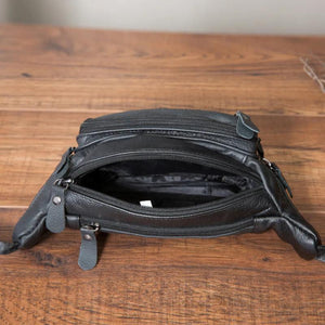 Leather Male Crossbody Sling Bag Travel Cell Phone Case Pouch Men 004b