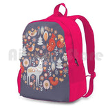 Fairy-Tale Forest Backpack with Foxes, Deer, Birds, Owls