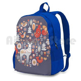 Fairy-Tale Forest Backpack with Foxes, Deer, Birds, Owls