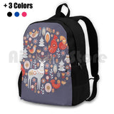 Fairy-Tale Forest Backpack with Foxes, Deer, Birds, Owls