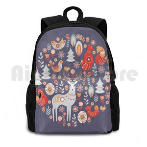 Fairy-Tale Forest Backpack with Foxes, Deer, Birds, Owls