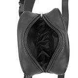 Street Crossbody Bag PU Leather Waist Pack Small Purse Zipper Solid