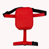 Street Crossbody Bag PU Leather Waist Pack Small Purse Zipper Solid