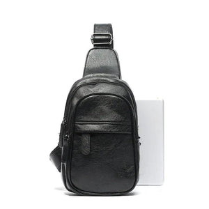 Xiao.p Men's PU Leather Chest Single Shoulder Crossbody Bag