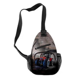 Anime Tractor Pattern Crossbody Chest Bag Waterproof Sports Travel Bag
